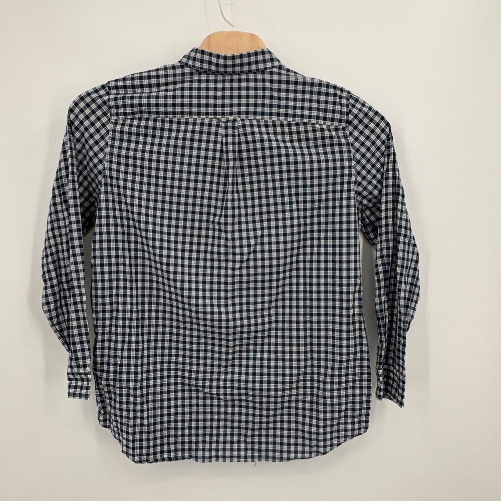 Banana Republic Soft Wash Navy Blue Gingham Check Cotton Button Down Shirt XL - Picture 2 of 10